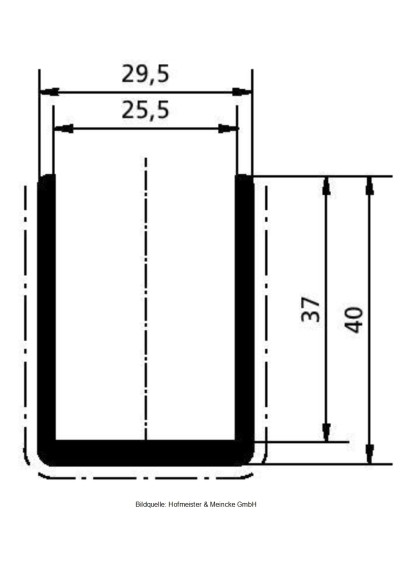 Bordwandprofil / Einfassprofil eloxiert Länge: 400 mm
